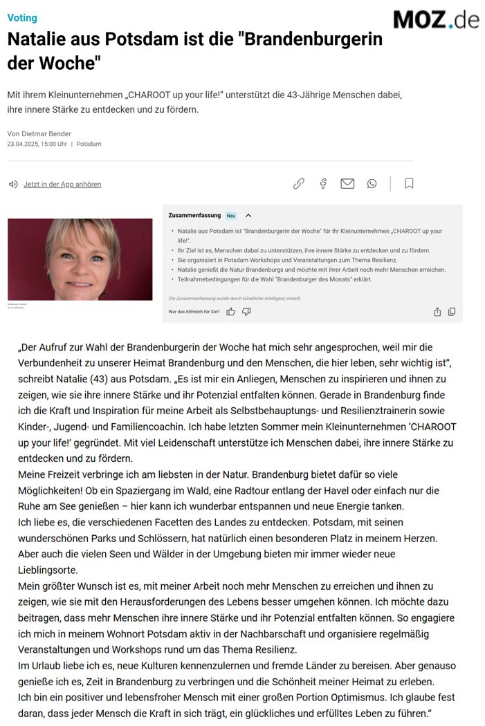 Brandenburgerin der Woche